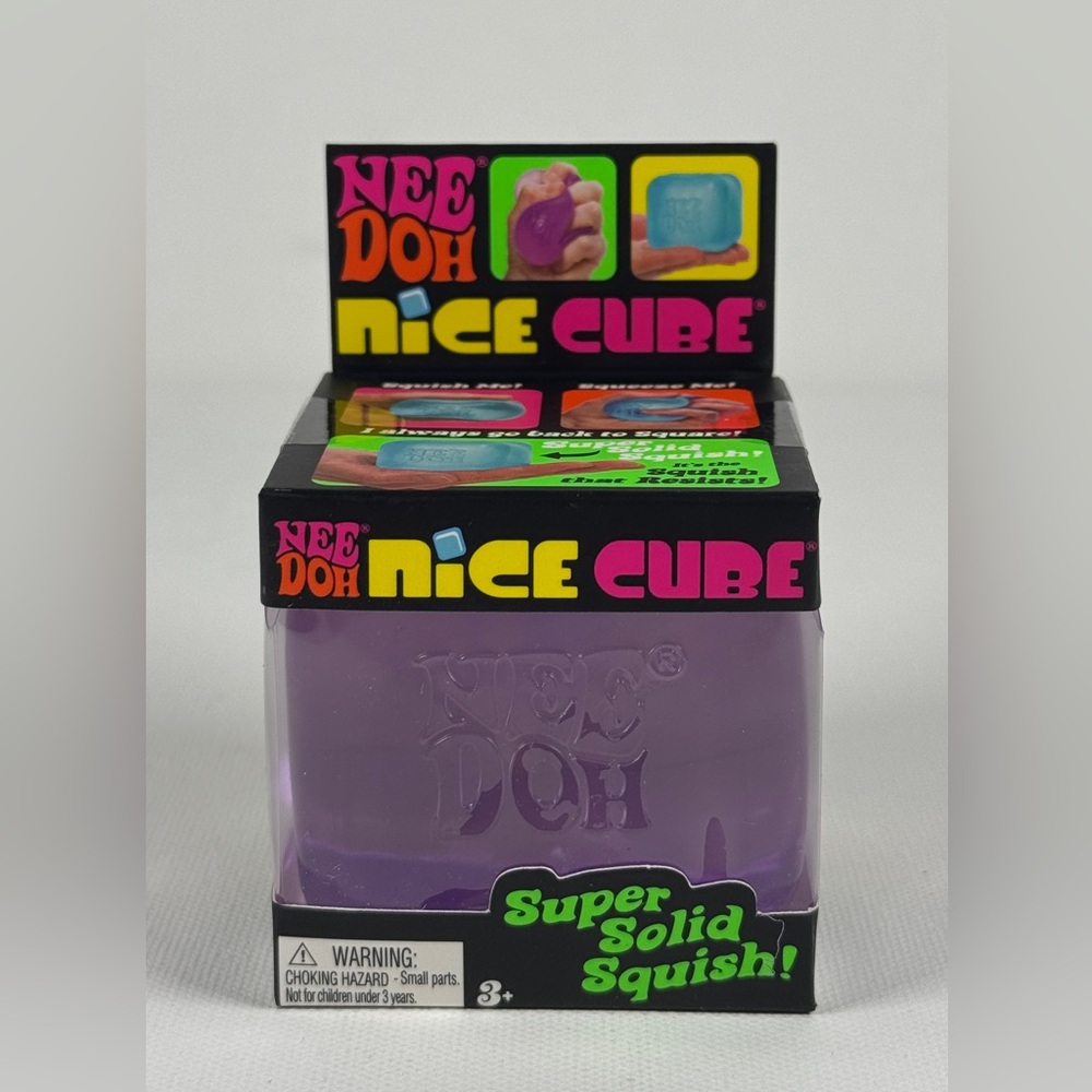 Nee Doh Nice Cube - Super Solid Squish! (Purple) - Brand New/Factory Sealed!